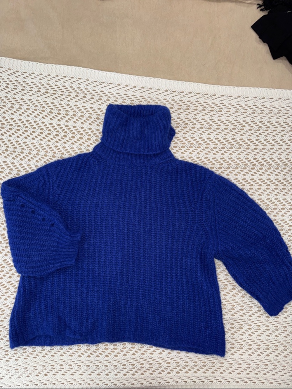 ba&sh Royal Blue Chunky Turtleneck Sweater, M